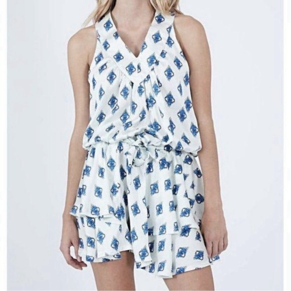 Koch Chakra Haley Evil Eyes Blue White Blouson Dress NWT Sz XS